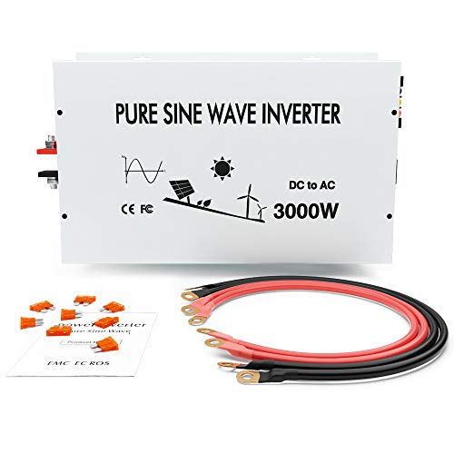 WZRELB DC to AC Converter Off Grid Pure Sine Wave Power Inverter Generator (3000w 12v 120v)