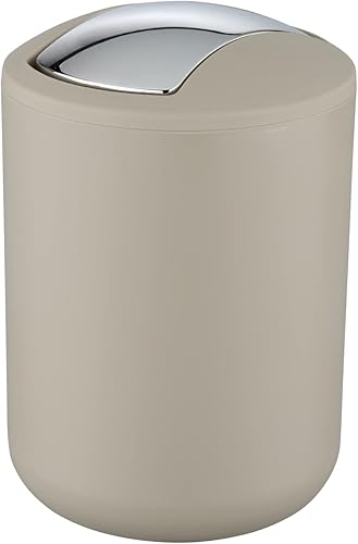 WENKO 21221100 Cubo de basura Brasil, S, gris pardo, 1 paquete, 5.5 x 5.5 x 8.3 in disponible en Yaxa Venezuela