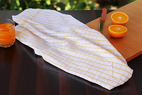 Amour Infini Terry Kitchen Towels | Set Of 4 | 20 X 28 Inches | Super Plush And Absorbent |100% Cotton Dish Towels With Hanging Loop | Perfect For Kitchen And Household Uses | Yellow #TOP5
