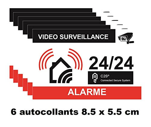 Set of 12 Home Protection Alarm Video Surveillance Stickers - 6 Large Stickers (14.8 x 10.5 cm) + 6 Small Stickers (8.5 x 5.5 cm) - Image 4