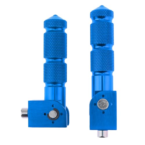 Windance Repos-pieds pour moto et vélo M8 8mm avec pédales antidérapantes pour Honda Kawasaki Yamaha Ducati Suzuki BMW, motos, scooters, vélos électriques (Bleu)