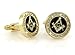 Blingforfun Classic Black Enamel Mason Masonic Gold Tone Cufflinks Gift Boxed