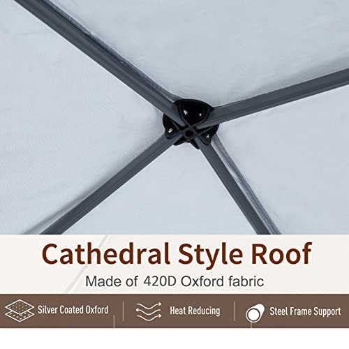 Outsunny 10' X 10' Pop-Up Canopy Shelter Party Tent With Mesh Walls - Silver #TOP4