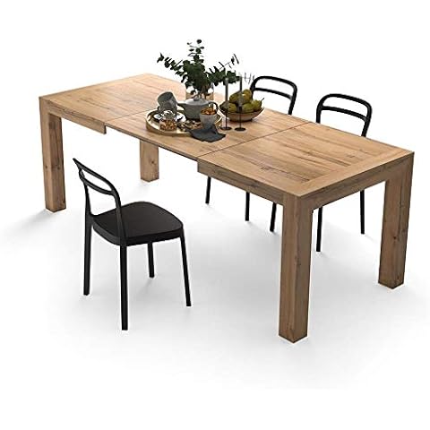 Mobili Fiver, Iacopo Extendable Dining Table, Rustic Oak, Laminate-finished, Made in Italy Cover