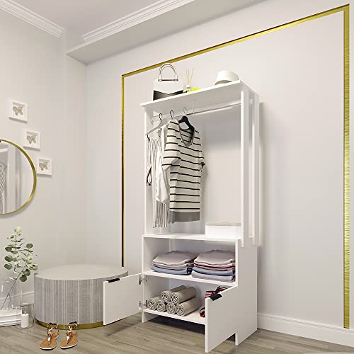 Closet Modulado Organizador Arara Roma Branco - Moveise
