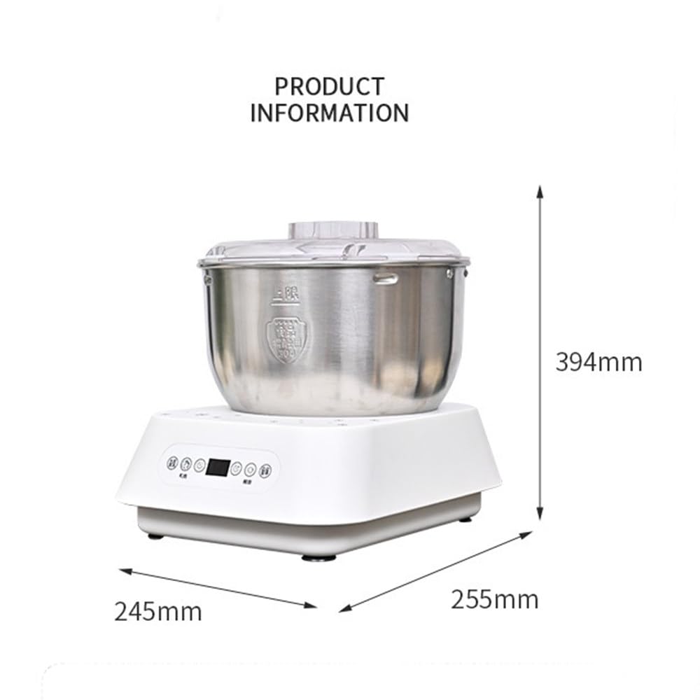 Amasadora vertical, mezcladora doméstica, máquina amasadora automática de 5 litros, construcción de acero inoxidable, fermentación termostática, temporizador inteligente.