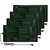 Upgrade Version 4PK Seedling Heat Mat with ETL Listed,Warm Hydroponic Heating Pad for Seed Starting,Indoor Gardening,Brewing and Greenhouses,Durable Waterproof Black Plant Heat Mat