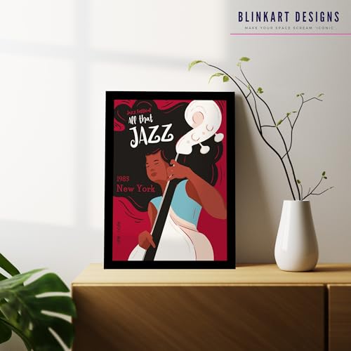 Image of BLINKART All That Jazz 1983 New York Wall Art Painting Print Design | Aesthetic Wall Decor Photo Artwork Frame Decoration Hanging Home Bedroom Living Room Office Wall Decor | T009 | 13x10 Inches