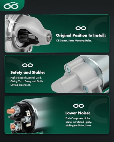 Image of SCITOO Starter Motor fit for BMW for 325 2.7L 1986-1988,for BMW for 325e 2.7L 1984-1987,for BMW for 325es 2.7L 1986-1987 Replacement Starter 17140,16557