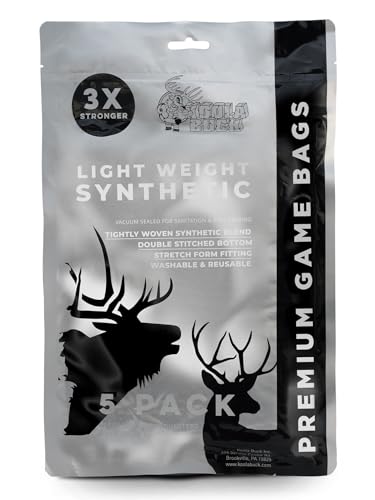 Koola Buck Synthetic Hunting Game Bags | 5 Pack Ultra Strong & Lightweight Synthetic Deer Game Bags