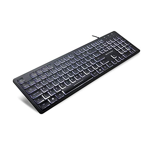 Teclado Office Com Teclas Chocolate E Com Luz Branca Usb Tc218 Preto, Multilaser, TC218