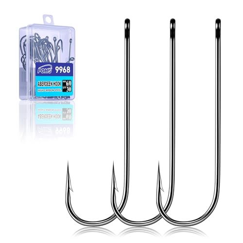 Crappie Fishing Hooks,100pcs Aberdeen Hooks Freshwater