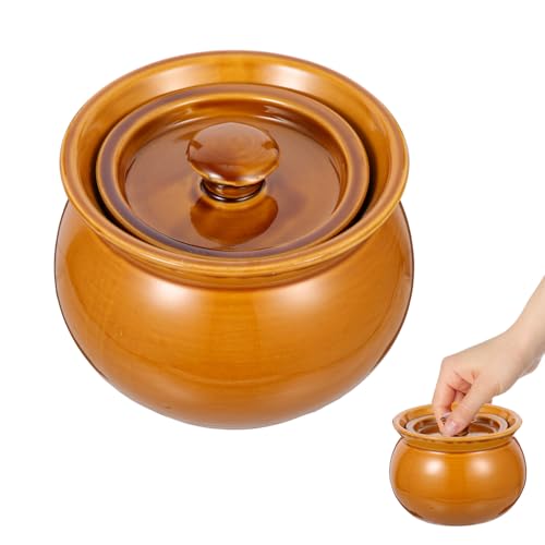 HOODANCOS Cacerola de Gres Tapa para Estofado 500 Ml Segura y Duradera para Cantinas y Uso Familiar