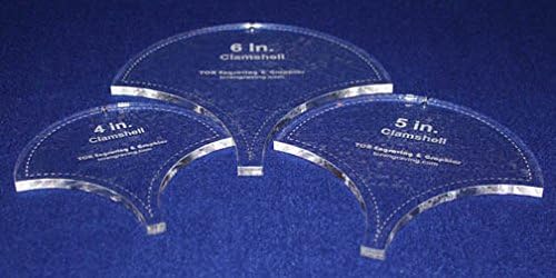 Clamshell Templates. 4 Inch, 5 Inch, 6 Inch - Clear Acrylic 1/4 Inch