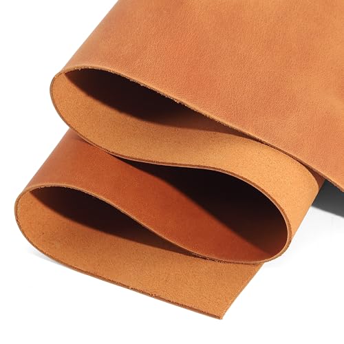 Shkira 6''X12'' Genuine Caramel Leather Sheets for Crafts - Square 2.0MM Thick Genuine - Thick Cowhide Pieces Square - Leather Sheet for Arts