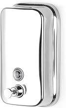 موزع صابون من الفولاذ المقاوم للصدأ مع حامل يُثبت على الحائط، سعة 500 مل