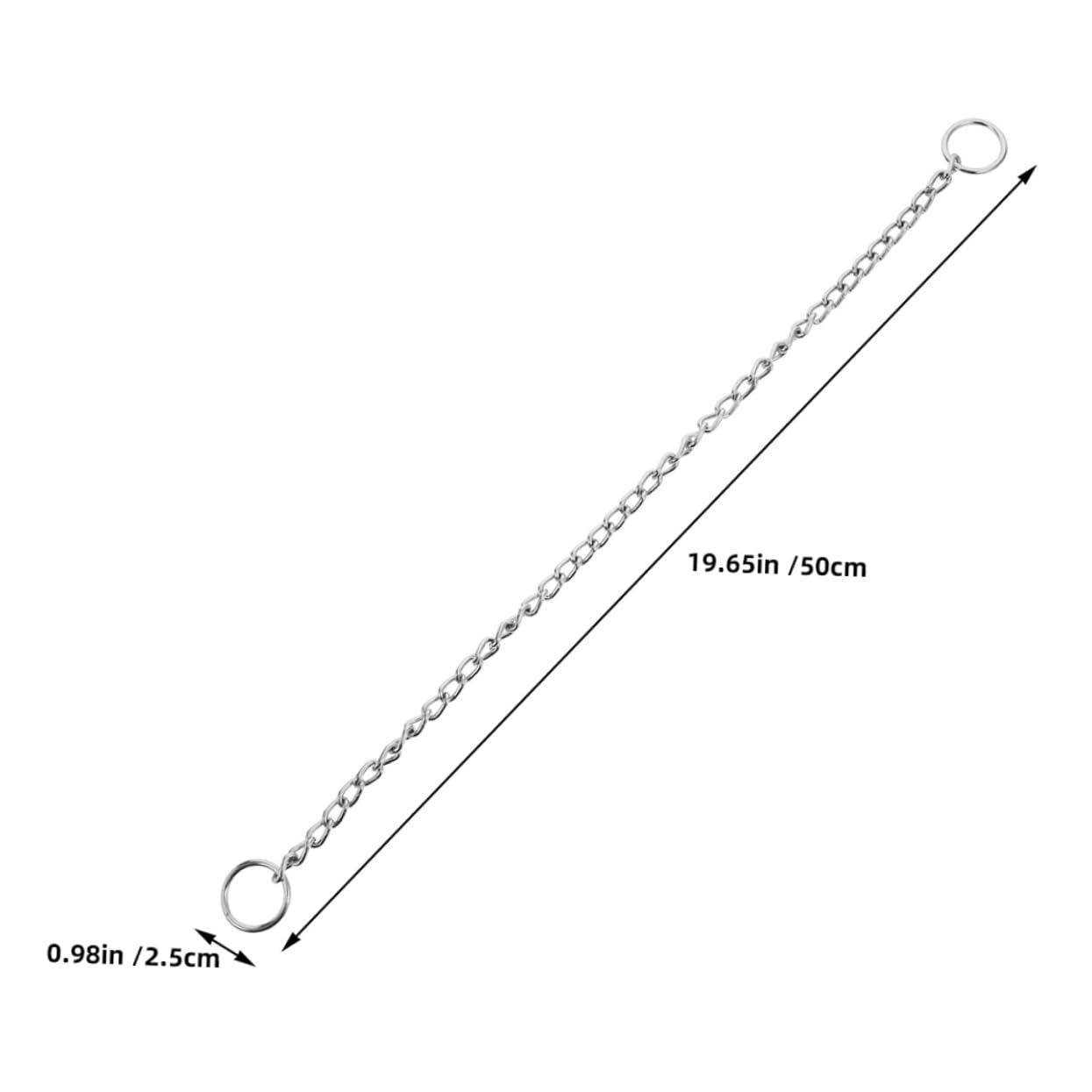 FONDOTIN Stylish Metal Necklace Pet Chain for French Bulldogs Comfortable Shiny Chrome Design