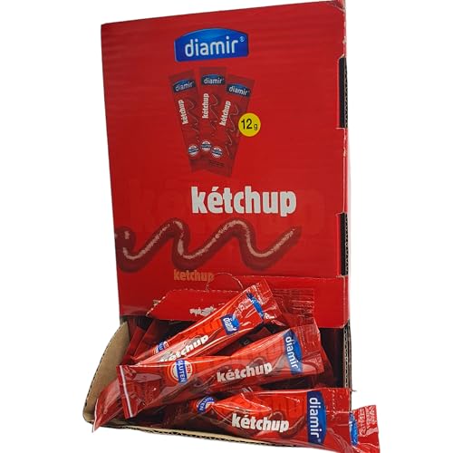 Ketchup Monodosis Diamir - Caja de 200 Monodosis de Ketchup de 12 gr. - Salsa Ketchup Individual