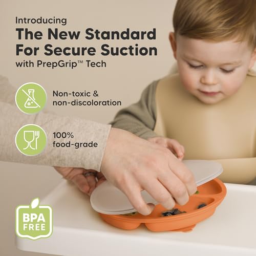 KeaBabies Suction Plates with Lids (3-pack, Divided, Silicone) — view 2