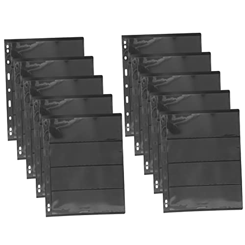 STOBOK 50 Folhas Páginas De Colecionadores De Moedas Bolsas De Álbum De Selos Notas De Portador De M