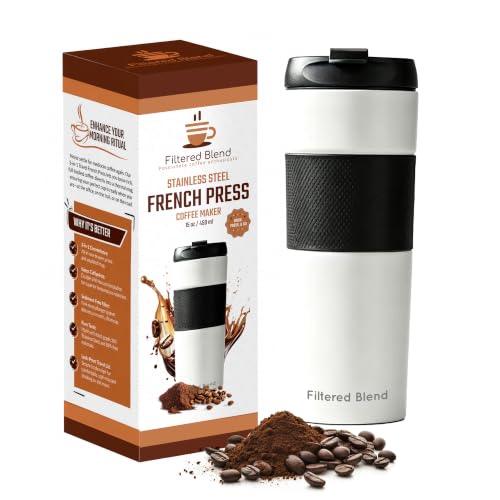 15oz Stainless Steel Travel French Press...