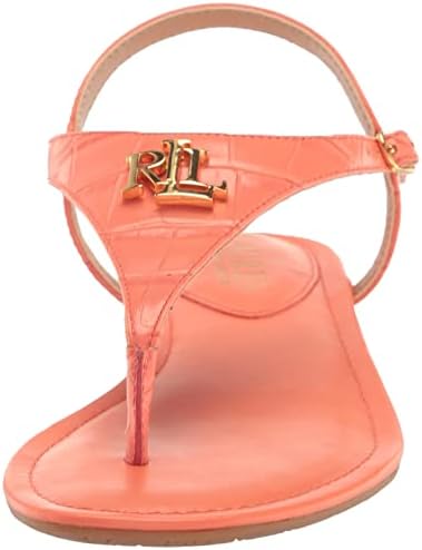 Lauren Ralph Lauren Women's Ellington Flat Sandal, Portside Coral, 5.5 | Image 1