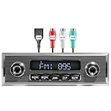 Retro Style Classic Car Radio - ABSOSO Bluetooth Single Din Vintage Stereo - AM FM Tuner USB AUX Input 4.1 CHN Subwoofer Output