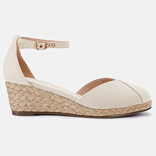 Image of Juliet Holy Womens Espadrilles Sandals Closed Toe Platform Ankle Strap Casual Summer Wedges