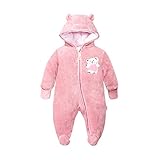 Newborn Baby Girl Boy Snowsuit Hooded Fleece Rompers Flannel Footed Jumpsuit Onesies Winter Outwear...