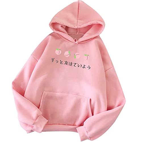 tuduoms Womens Cute Hoodies Fall Fashion Oversized Sweatshirt Japanese Kawaii Pullover Shirts Aesthetic Clothes for Teen Girl