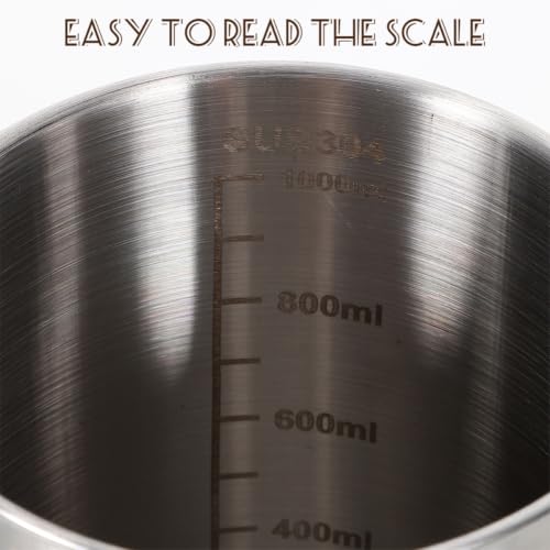 Taza medidora de 2000ml en acero inoxidable con escala precisa para laboratorios 4