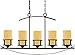 Quoizel KY540IB Kyle Faux Alabaster Island Chandelier, 5-Light, 500 Watts, Imperial Bronze (23" H x 40" W)