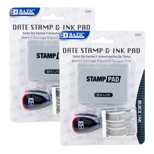 BAZIC Date Stamper 2-Pack