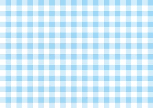 CORFOTO 7x5ft Fabric Blue and White Check Backdrop Blue White Checkered Pattern Print Photography Background for Kids Birthday Themed Party Decorations Baby Shower Banner Photo Studio Props