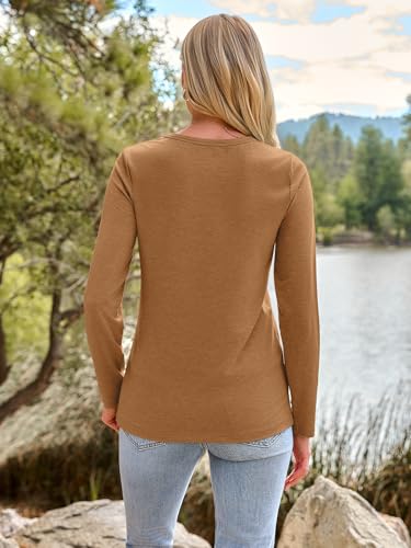 Image of AUTOMET Women's Long Sleeve Crewneck Shirts Casual Basic Tops