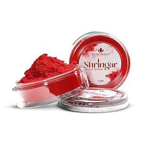 Dalal Shringar Herbal Natural Sindoor Dust | Kumkum Powder for Women Puja Tilak Suhaag Sindoor (Red, 5 GR).