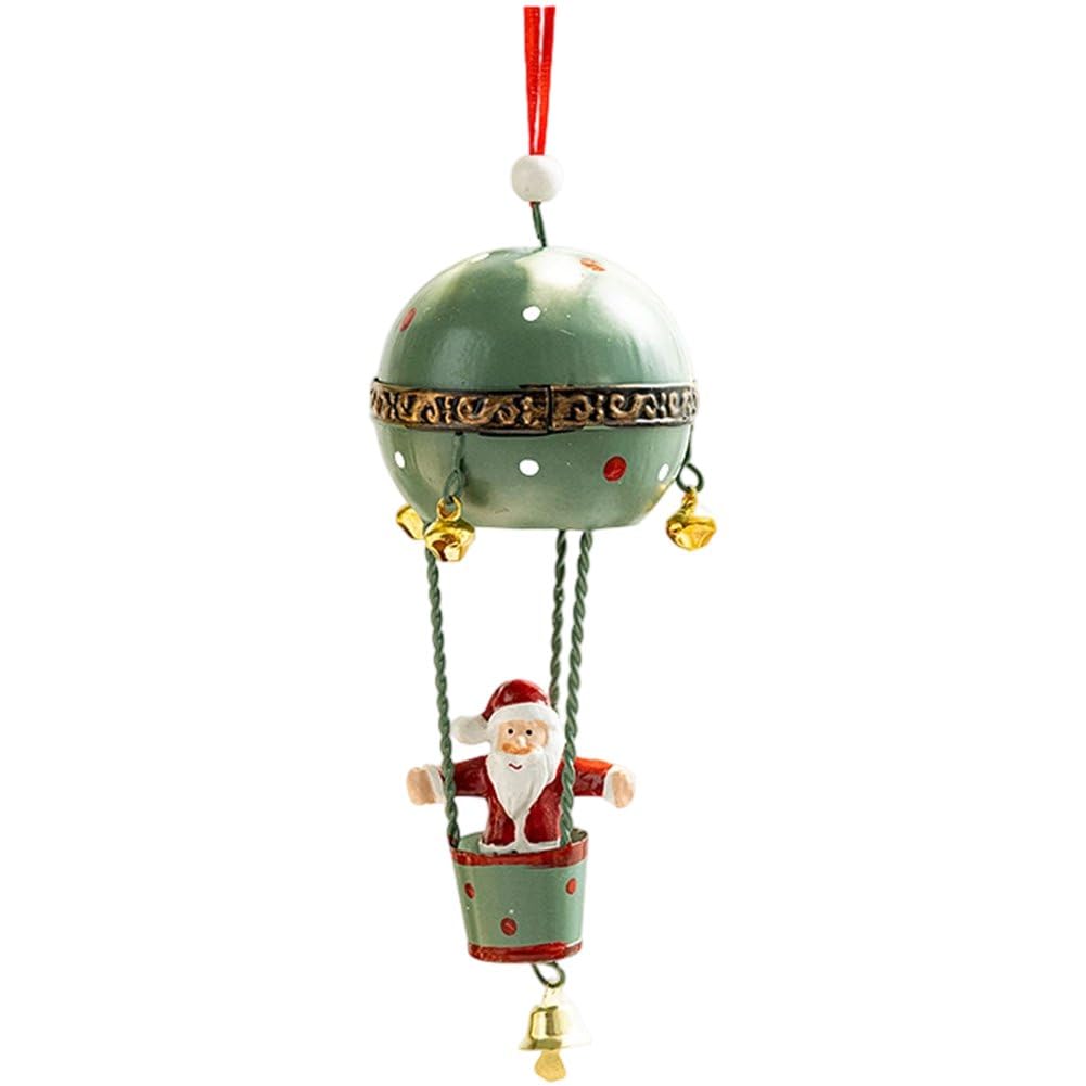 Ornement suspendu pour arbre de Noël et figurine Père Noël montgolfière décorative