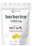 Micro Ingredients Berberine 1000mg with MCT Oil, 240 Softgels | Highly Bioavailable Formula with Berberine HCI from Berberis Aristata | Non-GMO, Gluten Free, No Soy