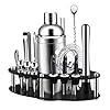 Cocktailset, 19-delige cocktailmaking-set met ovale roterende displaystandaard, SS304 roestvrijstalen premium bartending…