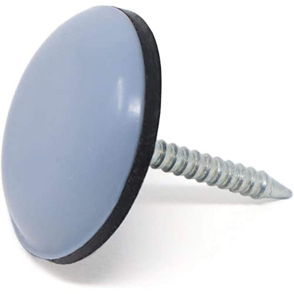 Adsamm 100 x PTFE Furniture Glides with Nails Grey Blue Diameter 20 mm Round Furniture and Floor Gliders