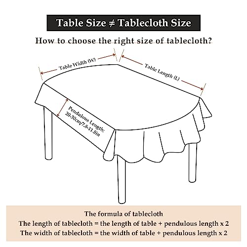 Farmhouse Checkered Embroidery Lattice Oval Tablecloth With Tassel Heavy Duty Rustic Fabric Table Cover Wrinkle Resistant Washable Kitchen Dining Party Wedding Decoration 60 X 84 Inch #TOP6