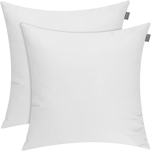 Thmyo Paquete de 2 fundas de almohada cuadradas decorativas 100% de algodón, fundas de almohada de sublimación en blanco, fundas de almohada de
