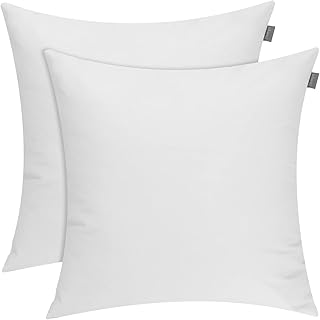 Thmyo 2 Pack Cotton Solid Decorative Square Throw Pillow Covers DIY Thro...