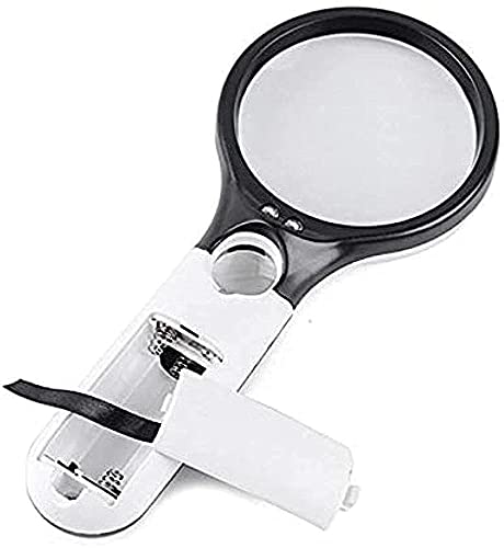 Loupe avec 3 lumières HJMMWT Magrands, objectif à main grossissant 3X 45x haute définition