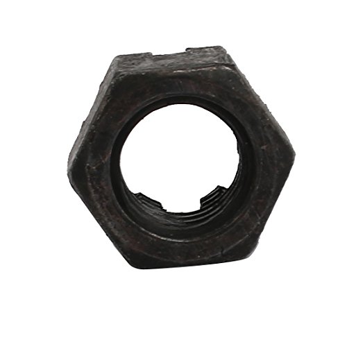 Image of uxcell 10pcs M14x2mm Carbon Steel Grade 5.8 Hexagon Slotted Castle Nut Black