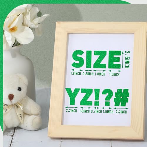 Image of Harloon 232 Pcs Large Glitter Letter Stickers 24 Sheets Classroom Bulletin Boards Decorations Big Font Alphabet Letter Self Adhesive Letters Stickers Back to School Decor DIY Craft(Green,2.5 Inch)