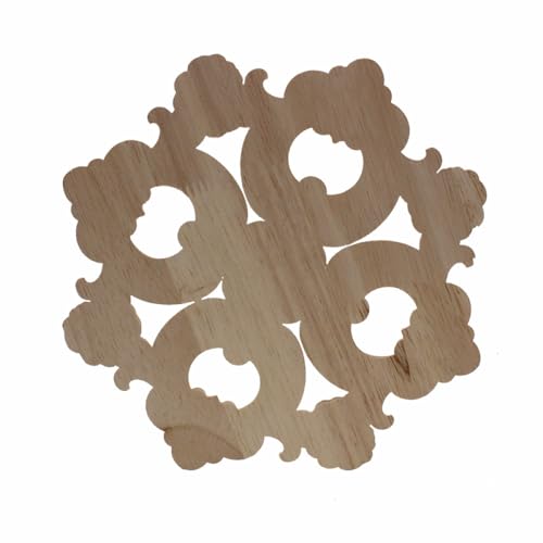 Apliques de madera tallada LVTFCO de 20cm con rosas decorativas para restaurar muebles vintage 7