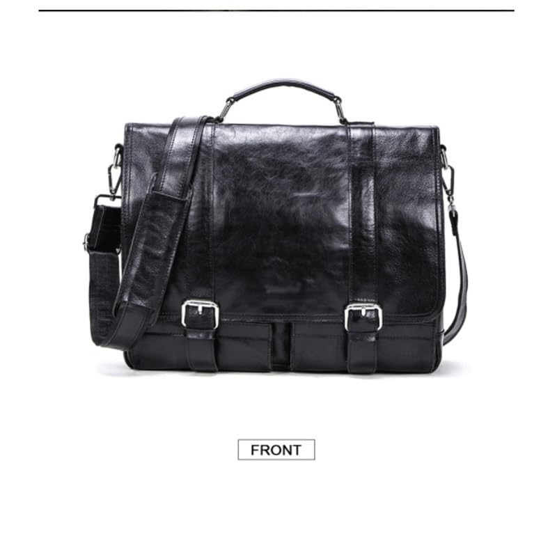 handbag Men's Leather Briefcas Cowhide States Retro Handbag Compartment Shoulder Bag2