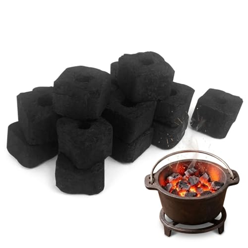 Hemobllo 500g Charbon de Bambou Premium sans Fumée ni Odeur, Briquettes Naturelles pour Grille de Table Hibachi et Shichirin, Combustible de Chauffage pour...