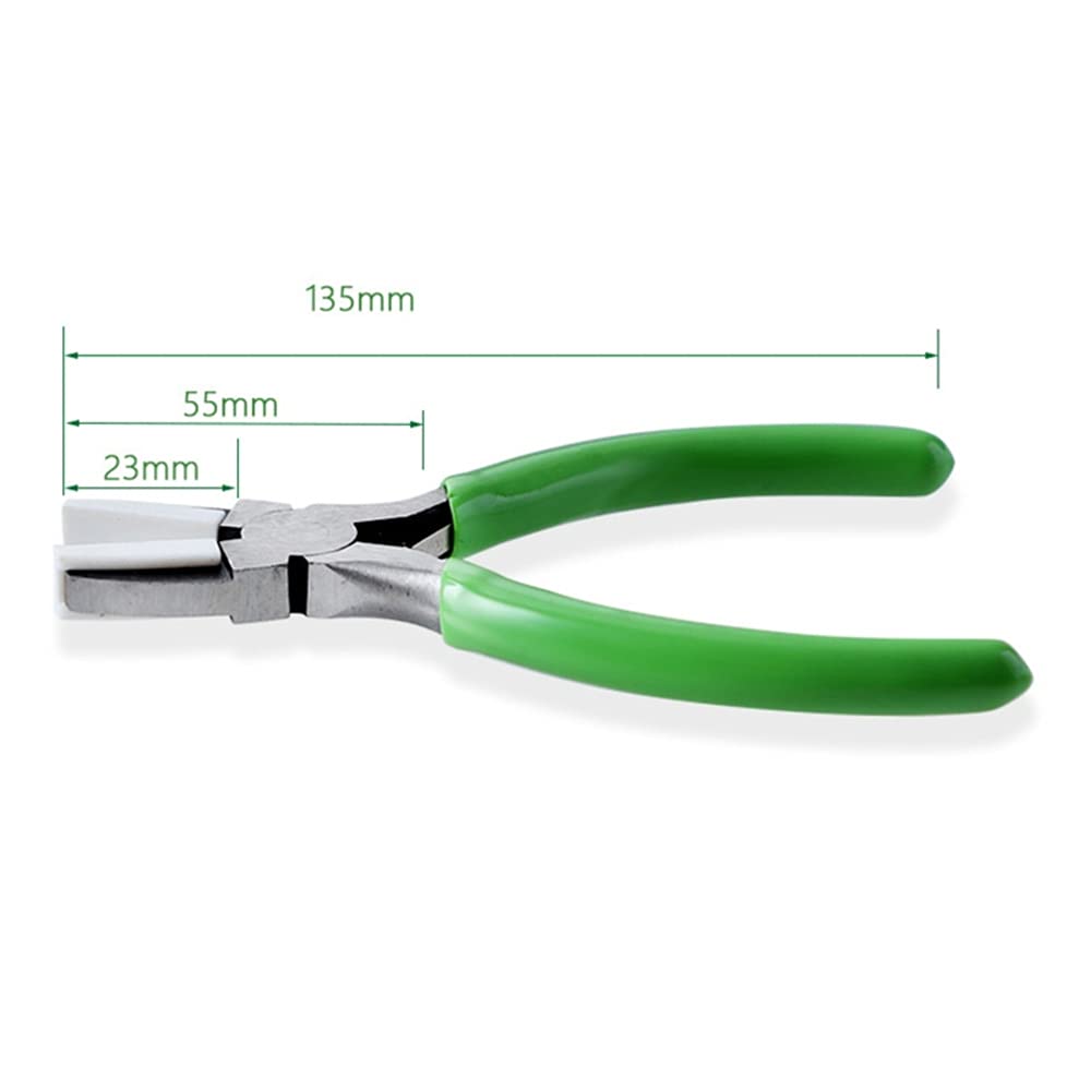 Pinze a doppia ganascia in nylon da 5,3 pollici, pinze per raddrizzatore a doppia foglia, strumento per la creazione di gioielli con perline a molla, per la piegatura del filo